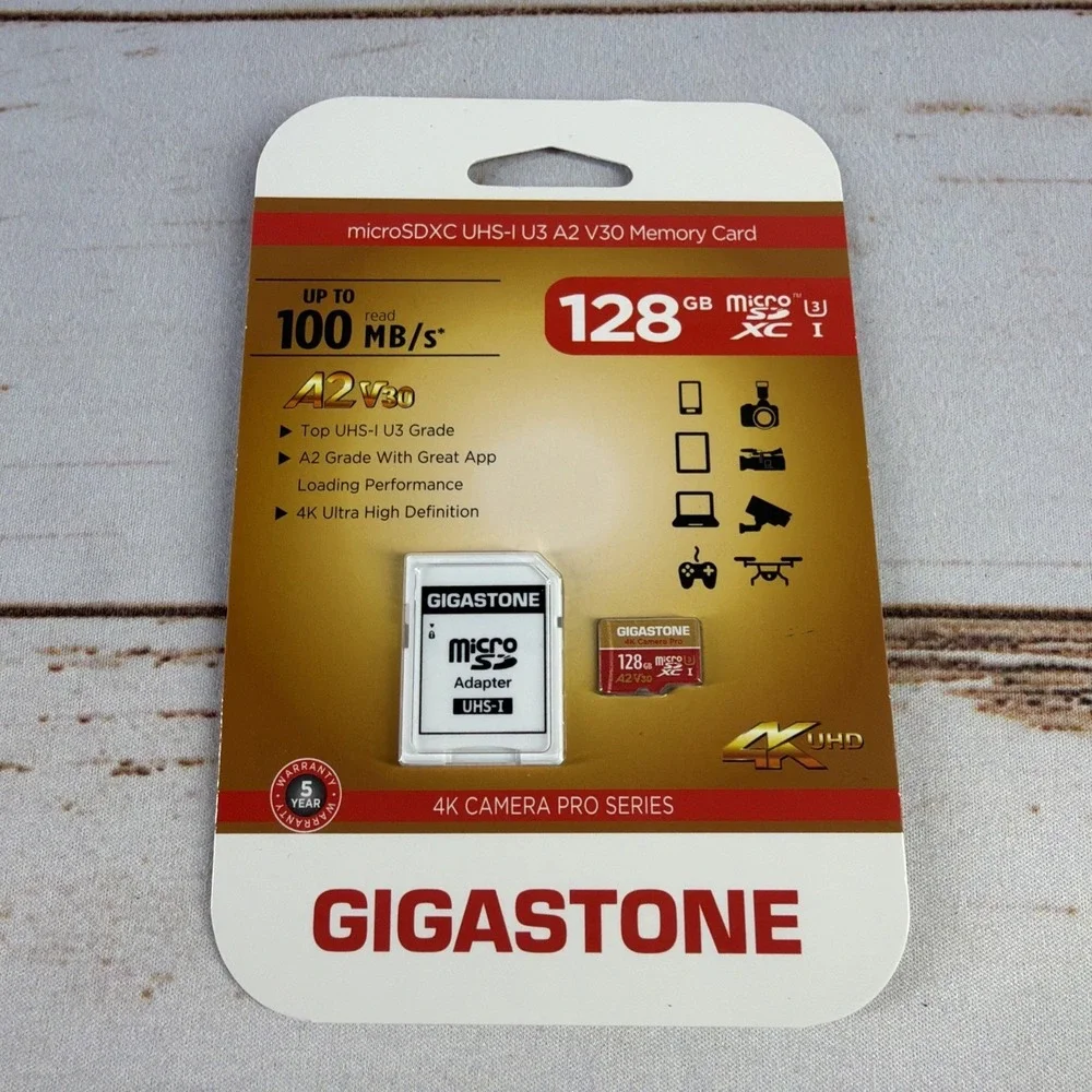 Gigastone Micros Uhs-1 U3 A2 V30 Memory Card 128gb